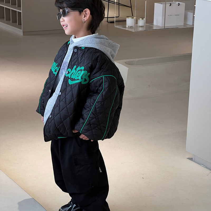 Zimski novi kaput za bejzbol s izvezenim slovima za dječake 2023. Gornja odjeća od pamučnog kaputa 4-98