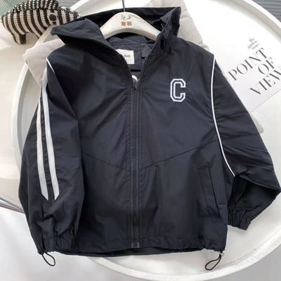 Veliki proljetni kaputi za dječake, tinejdžere, ležerna trenirka s kapuljačom za van, za djecu 4-12 godina Zgodna dječja jakna s vjetrovkom