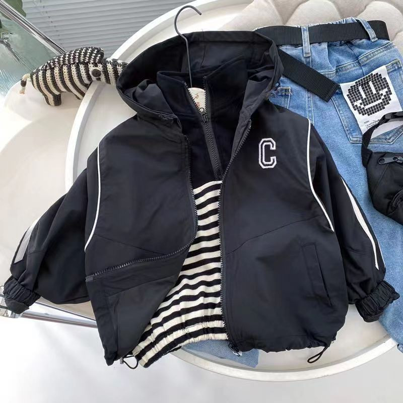 Veliki proljetni kaputi za dječake, tinejdžere, ležerna trenirka s kapuljačom za van, za djecu 4-12 godina Zgodna dječja jakna s vjetrovkom