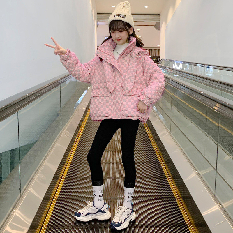 Îmbrăcăminte pentru fete Jachetă caldă Adolescenți Haine pentru copii 2023 Parka de iarnă cu glugă Îmbrăcăminte pentru copii din bumbac îngroșat TZ971