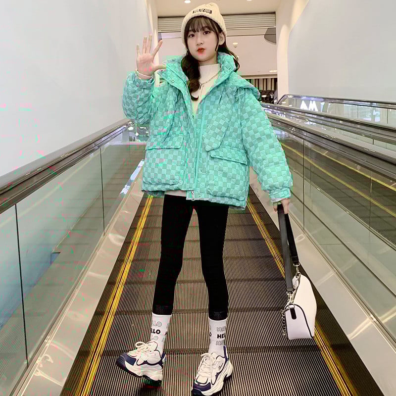 Îmbrăcăminte pentru fete Jachetă caldă Adolescenți Haine pentru copii 2023 Parka de iarnă cu glugă Îmbrăcăminte pentru copii din bumbac îngroșat TZ971