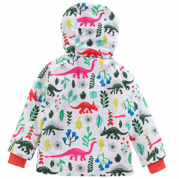 2023 Пролет Есен Нова мода Детски якета за момчета Момичета Карикатура Doodle Ветровка с дълъг ръкав Водоустойчив дъждобран с качулка