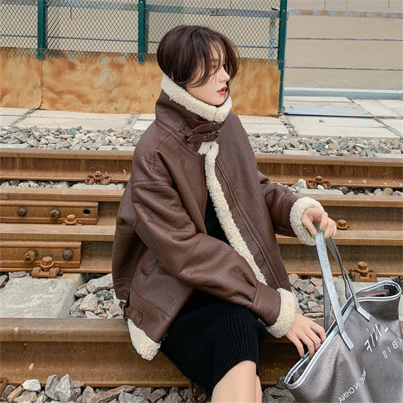 Ženska jakna od umjetne kože Kaput Ženska jakna Modna motociklistička odjeća Jesen Zimska odjeća Kožni kaput Veste Femme