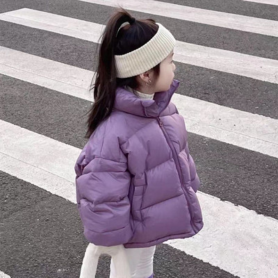 Mergaičių paltas berniukas vaikiška striukė su apykakle Rudens žiema vaikiški drabužiai balti ančių pūkai madingi megztiniai