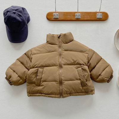 Mergaičių paltas berniukas vaikiška striukė su apykakle Rudens žiema vaikiški drabužiai balti ančių pūkai madingi megztiniai