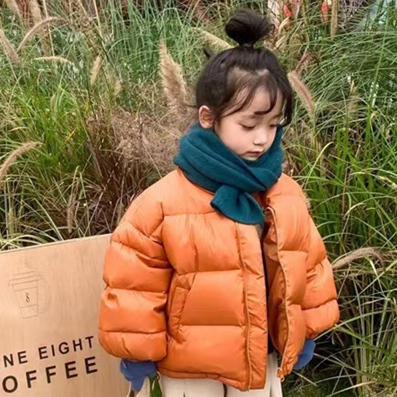 Mergaičių paltas berniukas vaikiška striukė su apykakle Rudens žiema vaikiški drabužiai balti ančių pūkai madingi megztiniai