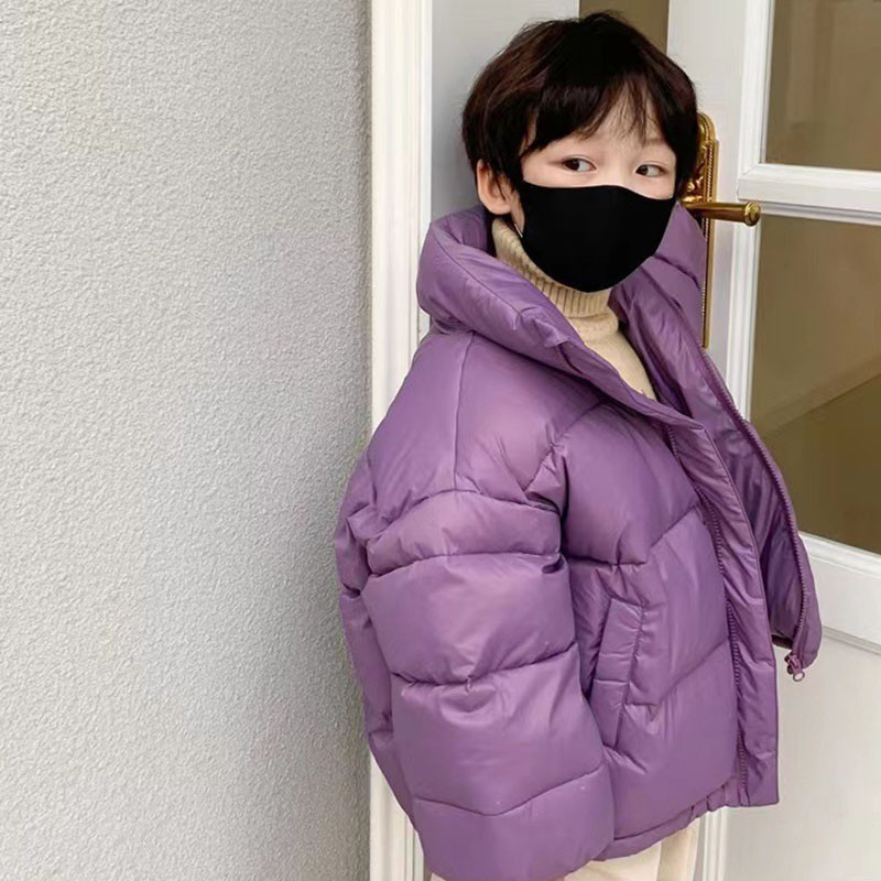 Mergaičių paltas berniukas vaikiška striukė su apykakle Rudens žiema vaikiški drabužiai balti ančių pūkai madingi megztiniai