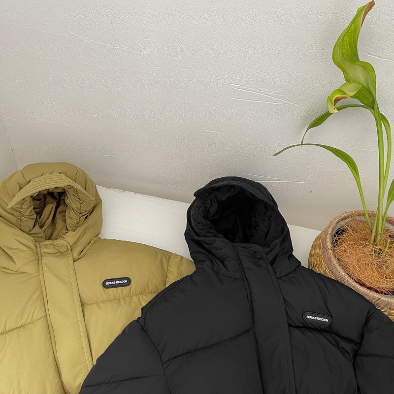 Donja dječja odjeća Deblja zimska novost Dječaci Djevojčice Dječji kaput s kapuljačom Pamučna gornja odjeća s džepovima dugih rukava Jednostavna