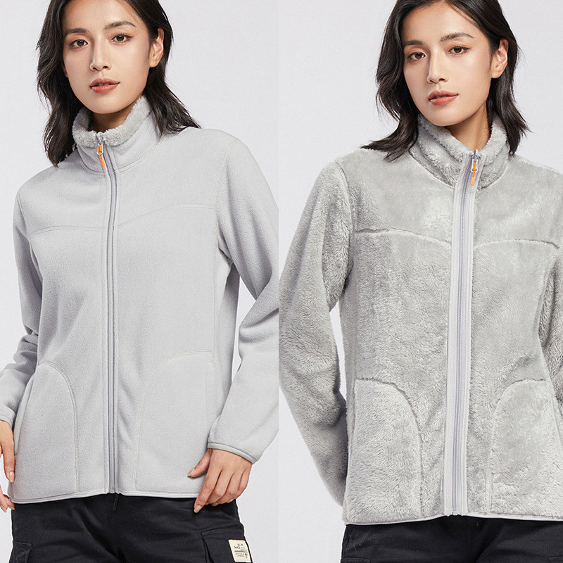 Ženski kaput od flisa Zimska topla deblja jakna Obostrana odjeća Dvostrani baršunasti kaputi od koraljnog flisa Jakne od polarnog flisa