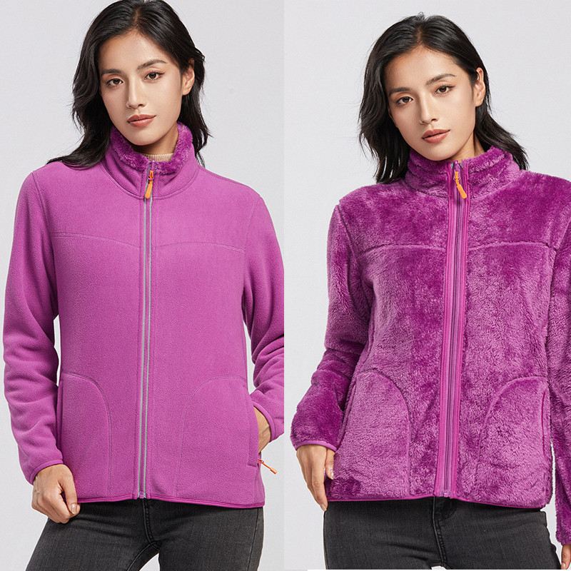 Ženski kaput od flisa Zimska topla deblja jakna Obostrana odjeća Dvostrani baršunasti kaputi od koraljnog flisa Jakne od polarnog flisa