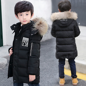 Παιδικά μπουφάν για εφήβους4 6 8 10 12 14 ετών Big boys Jacket Φθινόπωρο Χειμώνας Παχύ Ζεστό Μόδα Μακρύ Στιλ Φερμουάρ για αγόρια