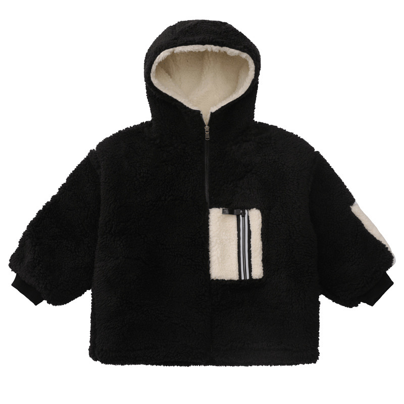 Băieții clasici poartă haine de toamnă iarnă Jachete cu glugă Negru alb Îmbrăcăminte exterioară din lână Paltoane de lână 3-13 ani Îmbrăcăminte pentru copii