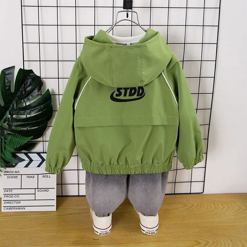 Kaput za dječake Proljetna i jesenska odjeća Nova moderna dječja ležerna jakna s kapuljačom Korejski kaput za dječake za bebe