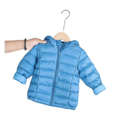 Marka Dječaci Djevojčice Puni kaput Jednobojna dvostrana bijela donja jakna s kapuljačom Nova zimska dječja karirana deblja donja kaput