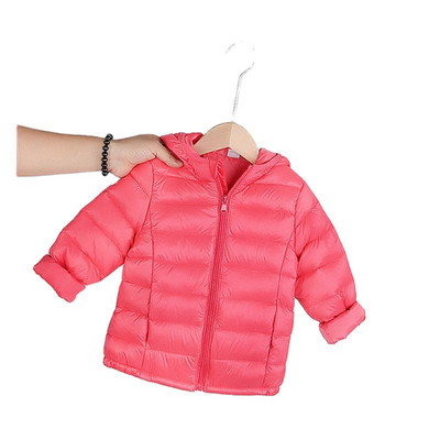 Marka Dječaci Djevojčice Puni kaput Jednobojna dvostrana bijela donja jakna s kapuljačom Nova zimska dječja karirana deblja donja kaput