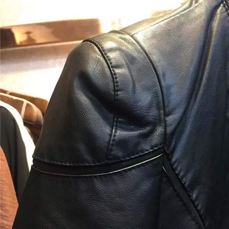 Primăvară toamnă haină scurtă din piele PU pentru femei, la modă, cu guler suport, jachetă de motocicletă pentru femei, ocazional cu fermoar, jachetă de vânt din piele artificială