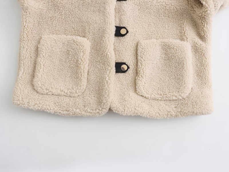 TRAF ZR moderna ženska zimska jakna od flisa s više džepova savršena za hladnu sezonu. Kaput za ženske bomber jakne