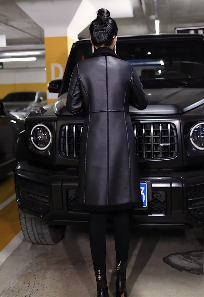 Jachetă din piele PU pentru femei, toamnă iarnă, pardesiu din piele caldă, pardesiu, pentru femei, cu integrare din blană de ultimă generație, paltoane XL-6XL