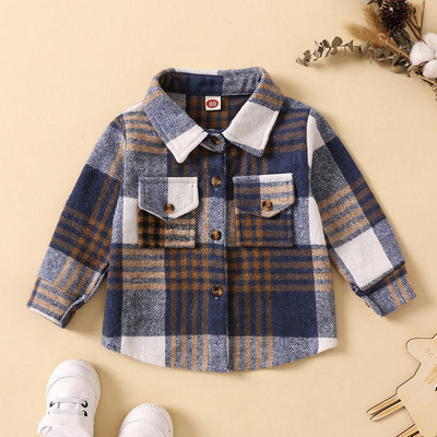 Haine de iarnă pentru copii Băieți Copii mici Băieți Fete Cămașă Jachetă în carouri cu mânecă lungă Copii Refuz pentru băieți Jachetă de zăpadă Lână