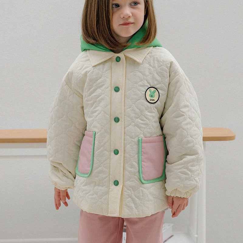 Korejska dječja dječja pamučna odjeća za djevojčice Zimska dječja pamučna odjeća Mali zec Gornja odjeća visoke kvalitete Ležerna odjeća s kapuljačom Kaput za djevojčice