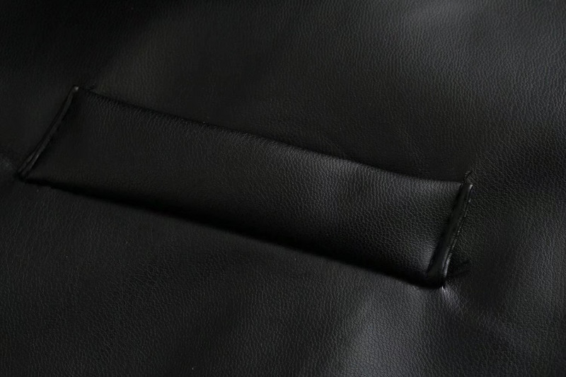 Blazer din piele artificială pentru femei 2023, la modă nouă, haină vintage cu mânecă lungă, buzunare