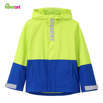Hiheart 3-9T Детско палто за момчета, яке с качулка, водоустойчиво, ветроустойчиво, детско яке с мрежеста подплата, лека външна ветровка