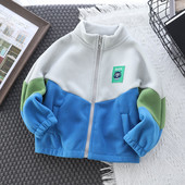 Rudens žiemos vaikiška vilnonė striukė vaikams, 3 spalvų kratinys su apykakle, skirtas paaugliams berniukams nuo 1 iki 12 metų paltas