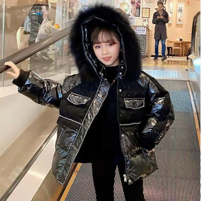 2023. gada Meiteņu ziemas Parkas Pusaudžu Jaunu Meiteņu Silts Mētelis Virsdrēbes Pusaudžu Apģērbs Bērni Bērni Meitenes Jaka ar kapuci 6 8 10 12 gadiem