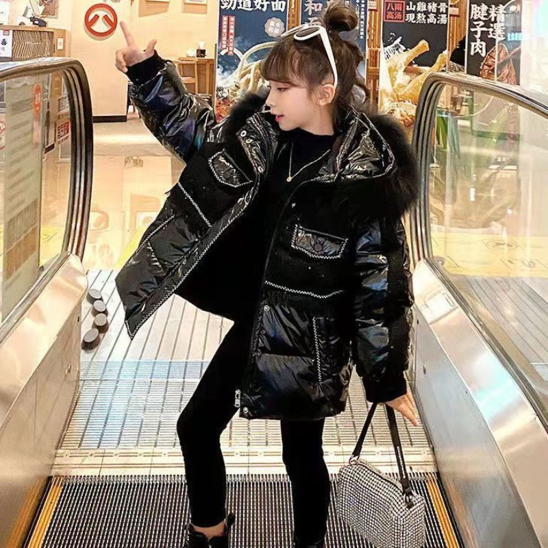 2023. gada Meiteņu ziemas Parkas Pusaudžu Jaunu Meiteņu Silts Mētelis Virsdrēbes Pusaudžu Apģērbs Bērni Bērni Meitenes Jaka ar kapuci 6 8 10 12 gadiem