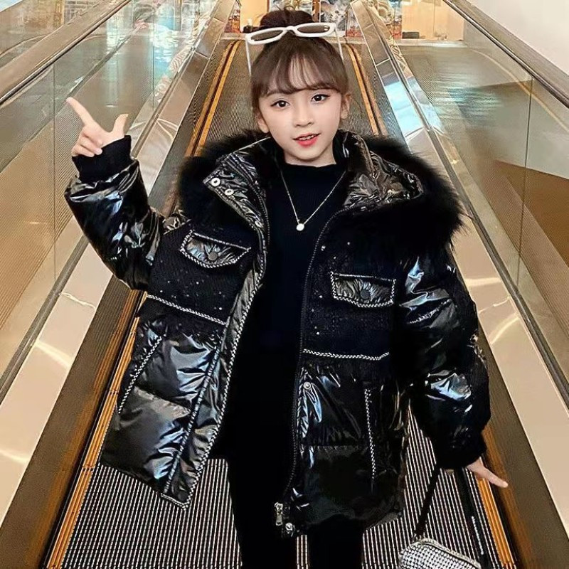 2023. gada Meiteņu ziemas Parkas Pusaudžu Jaunu Meiteņu Silts Mētelis Virsdrēbes Pusaudžu Apģērbs Bērni Bērni Meitenes Jaka ar kapuci 6 8 10 12 gadiem