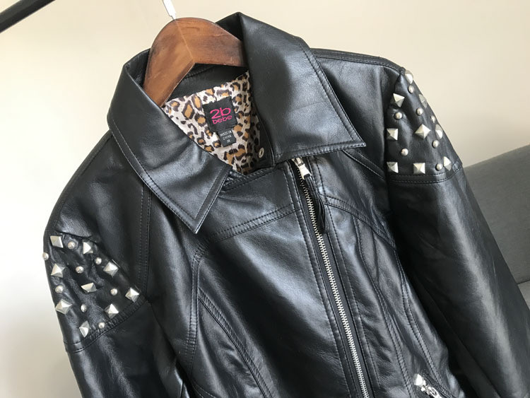 2023. gada pavasaris Jauns modes zīmols Taizemes stila kniedes pērlītes Leoparda raksta odere lokomotīve Pu ādas īsa jaka wq1198