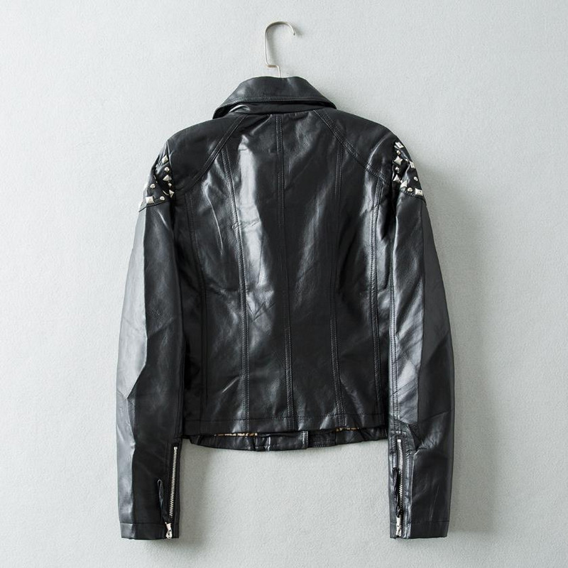 2023. gada pavasaris Jauns modes zīmols Taizemes stila kniedes pērlītes Leoparda raksta odere lokomotīve Pu ādas īsa jaka wq1198