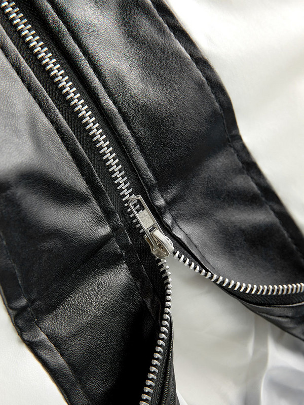 [EAM] Opuštena bijela velika PU kožna jakna Novi ženski kaput s dugim rukavima na rever Fashion Tide proljeće jesen 2023. 1DH1967