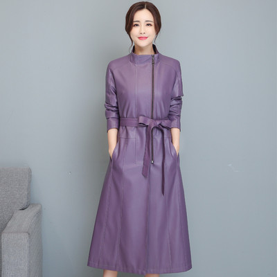 Jachetă de piele X-lung pentru femei 2021, toamnă iarnă, trenci din piele cu curea, modă pentru femei, paltoane lungi din piele neagră