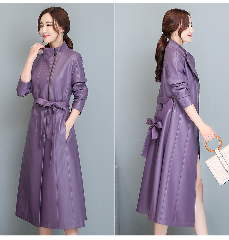 Jachetă de piele X-lung pentru femei 2021, toamnă iarnă, trenci din piele cu curea, modă pentru femei, paltoane lungi din piele neagră