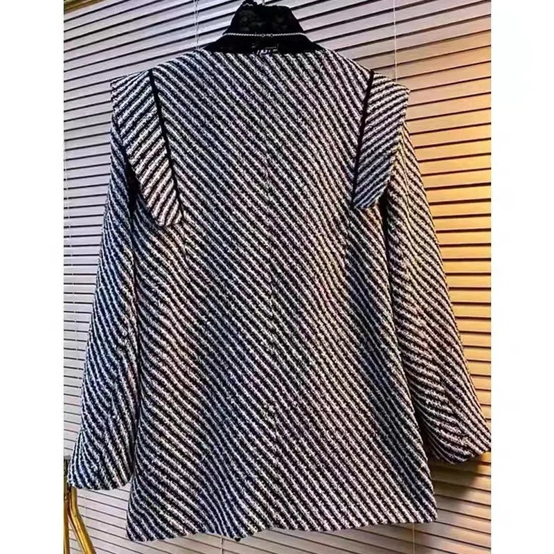 Vuneni kaput za žene korejsko izdanje jesen/zima 2022. Mali mirisni pamučni sako od tvida Labavi i tanki vuneni top trend