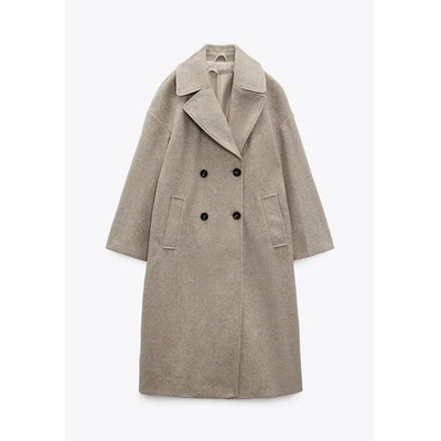 C Palton Femei Culoare Solidă Palton Lână Lână Cald Gros Elegant Manecă Lungă Pentru Moda