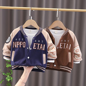 Dječačka bejzbol jakna, proljeće i jesen, korejska moda kontrastnih boja, vez u obliku slova, vintage ležerna dječja odjeća