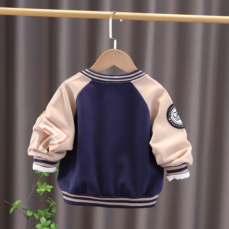 Dječačka bejzbol jakna, proljeće i jesen, korejska moda kontrastnih boja, vez u obliku slova, vintage ležerna dječja odjeća