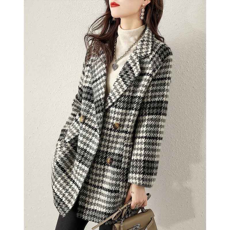 2023 m. Naujas rudens ir žiemos vilnonis paltas Moteriškas aukštos kokybės moteriškas švarkas, laisvalaikio laisvi drabužiai