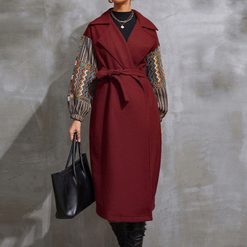 Ženski vuneni kaput Poslovni dugi trenč mješavine Jesen Zima Korejska moda Elegantni remen Harajuku Vintage vuneni kaput Uredska dama