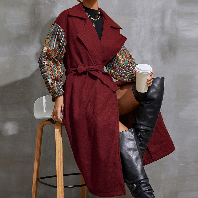 Ženski vuneni kaput Poslovni dugi trenč mješavine Jesen Zima Korejska moda Elegantni remen Harajuku Vintage vuneni kaput Uredska dama