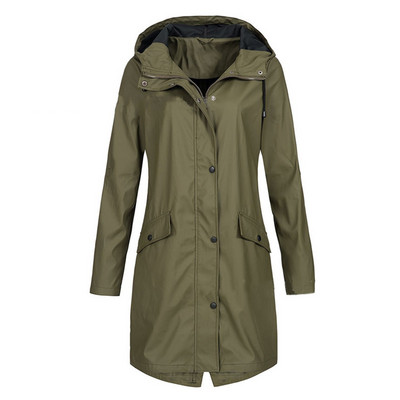 Ziemas jakas Sievietēm Liela izmēra mētelis Sieviešu rudens apģērbs Vienkrāsains mētelis Hoodie Āra jaka Garš sieviešu apģērbs