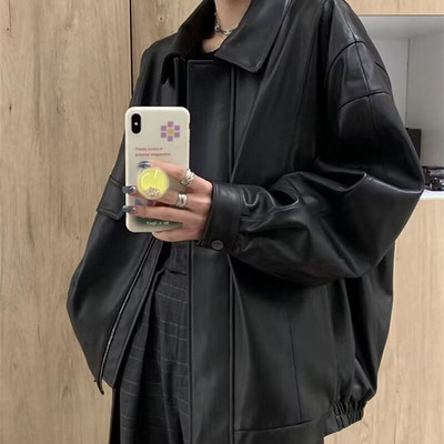 Kožna jakna u punk stilu Ženska ulična Moto biciklistička kožna jakna s patentnim zatvaračem High Street Fashion Trend labava PU kožna jakna 2024.