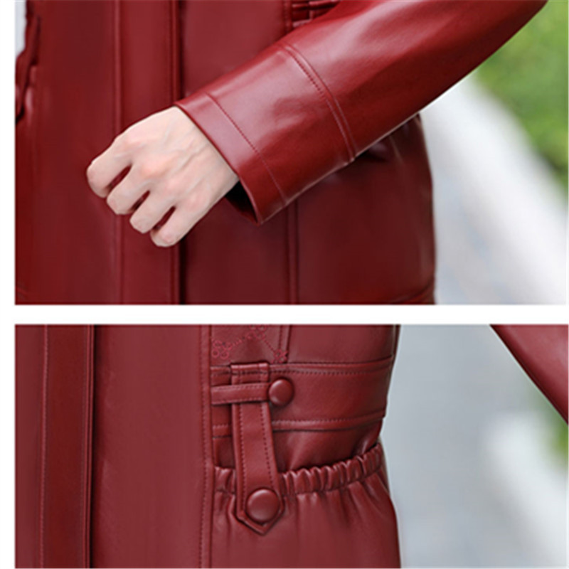 Sredovječne mame Ženska jakna od umjetne kože 2024. Proljeće Jesen Nova moda Pu kaput s patentnim zatvaračem Ženska uska gornja odjeća za motocikle H3354