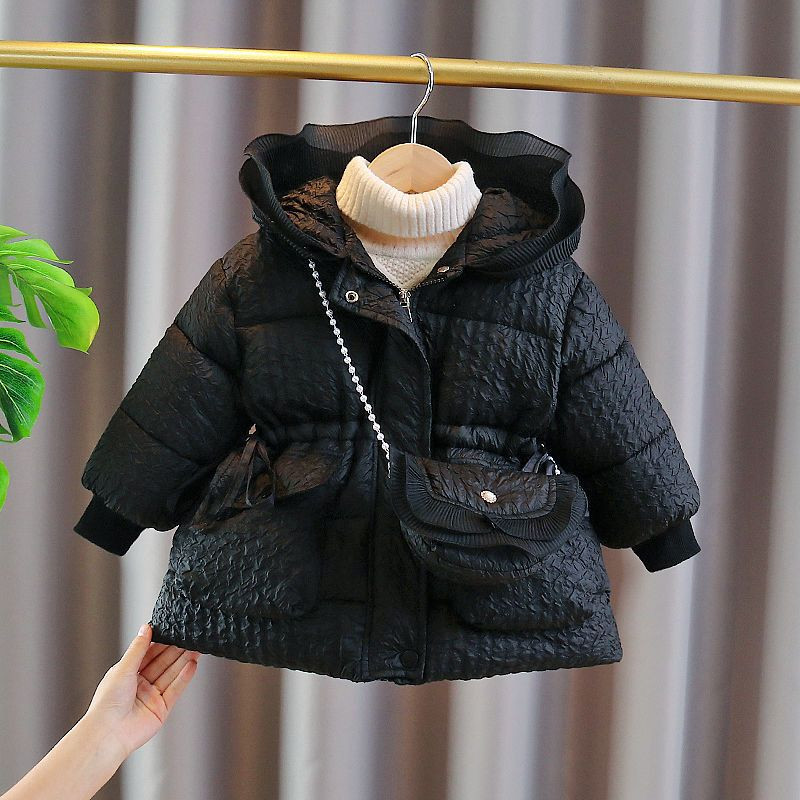 Dječja pamučna jakna, zimska zadebljana i plišana, slatka djevojčica, toplija jakna s kapuljačom u korejskom stilu, zimska odjeća