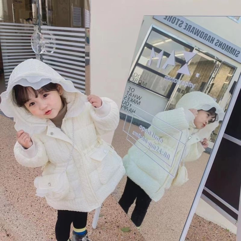 Dječja pamučna jakna, zimska zadebljana i plišana, slatka djevojčica, toplija jakna s kapuljačom u korejskom stilu, zimska odjeća