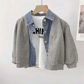 Paltoane noi pentru băieți Faux Două piese Jachete pentru copii Moda Copii Îmbrăcăminte exterioară Primăvară Toamnă 2022-003