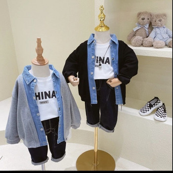 Нови палта за момче Изкуствени детски якета от две части Модни детски връхни дрехи Пролет Есен 2022-003