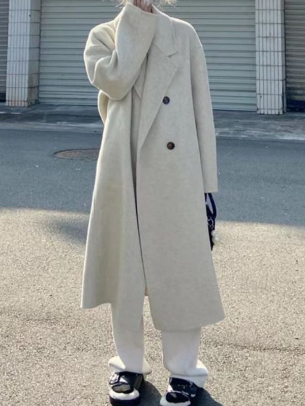 Vuneni kaput za žene u jesen i zimu, High Sense, Hepburn stil Vuneni kaput Dugi kaput Zimski ženski kaput Topli 2023.